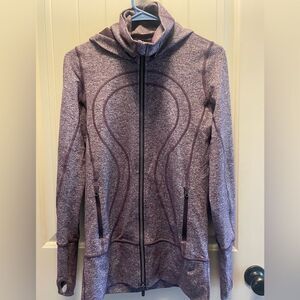 Women’s Lululemon Hooded Jacket Size 6 Stride Jacket II Heathered Black Cherry